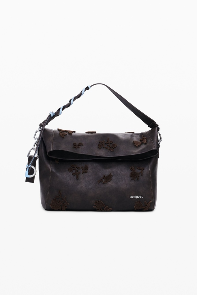 BAG_STENCIL FLOWER LO 6009 CHOCOLATE