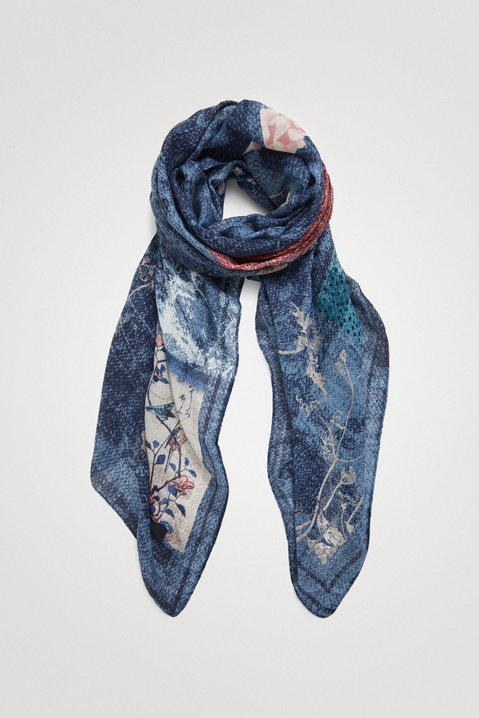 Foulard rectangular efecto denim