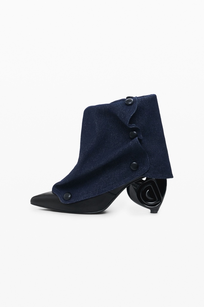 HEART BOOT PU+DENIM 2000 NEGRO