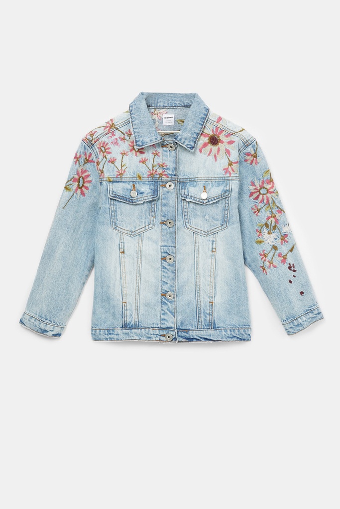 Chaqueta vaquera oversize bordada