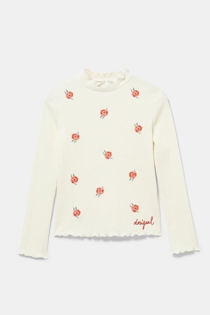 Camiseta canalé flores