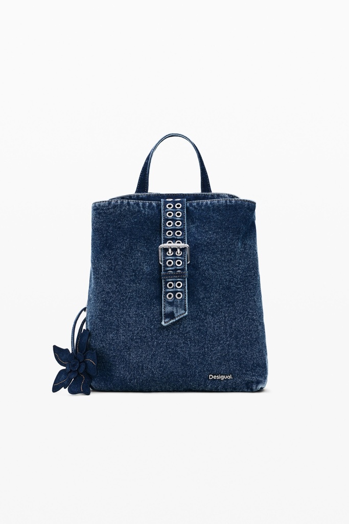Small Denim Floral Backpack 