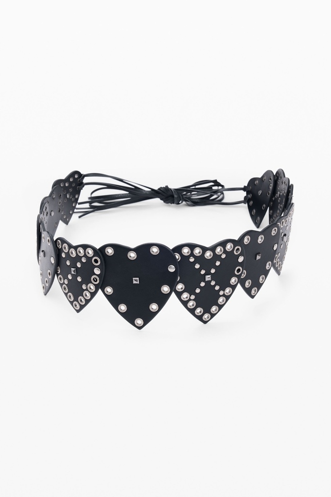 BELT_HEARTS STUDS 2000 NEGRO