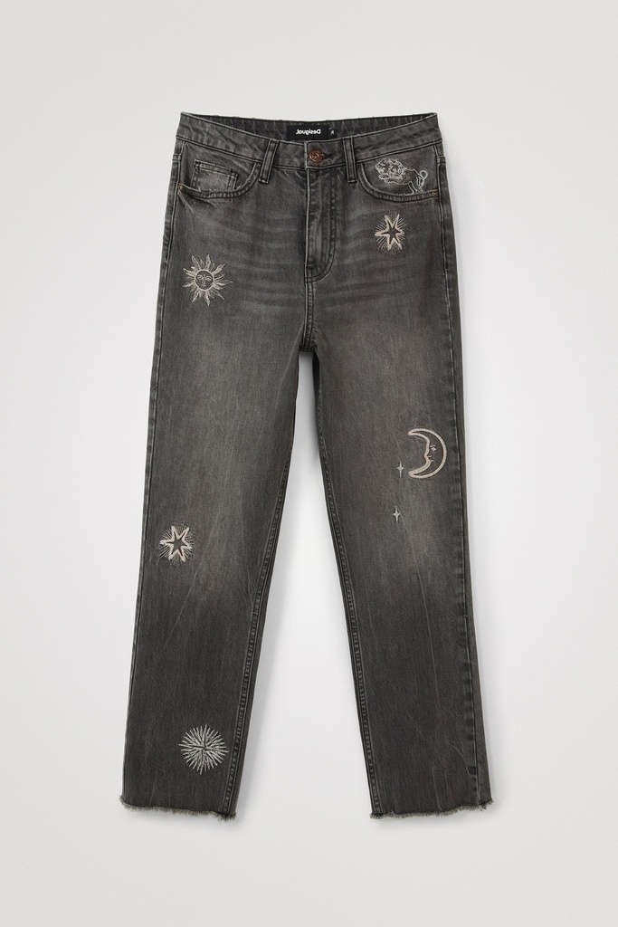 Pantalón vaquero straight cropped cosmic