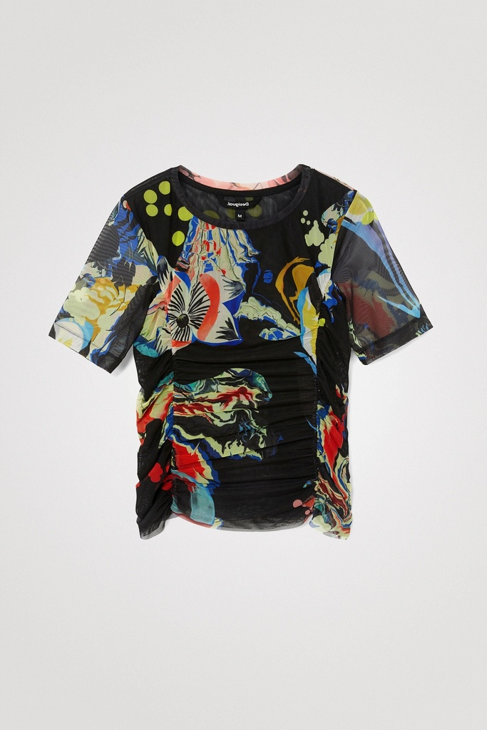 Camiseta slim fruncida