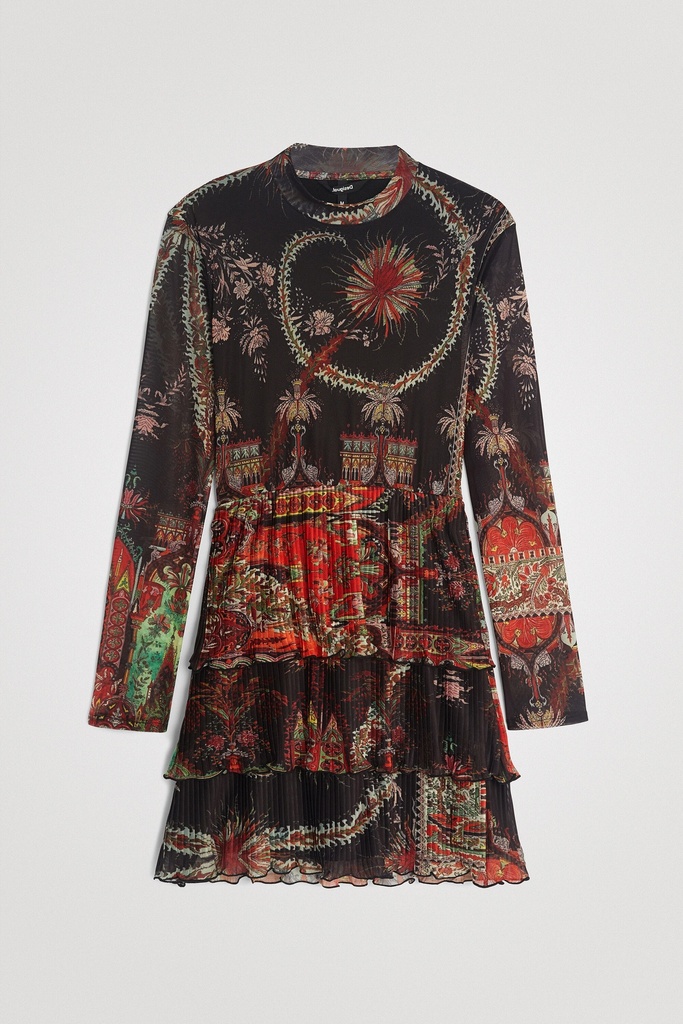 Vestido corto volantes