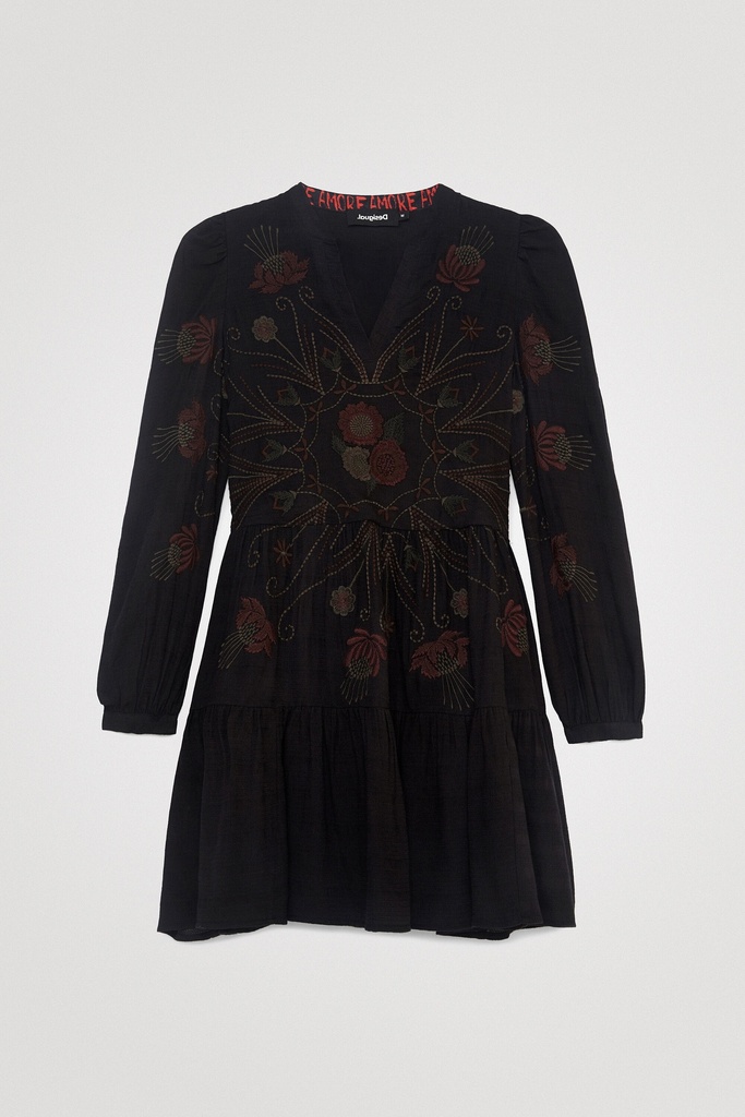 Vestido bordado botánico