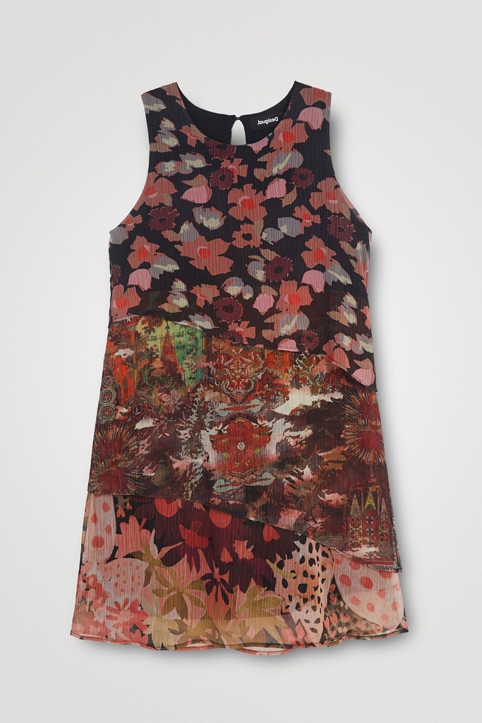 Vestido corto viscosa capas