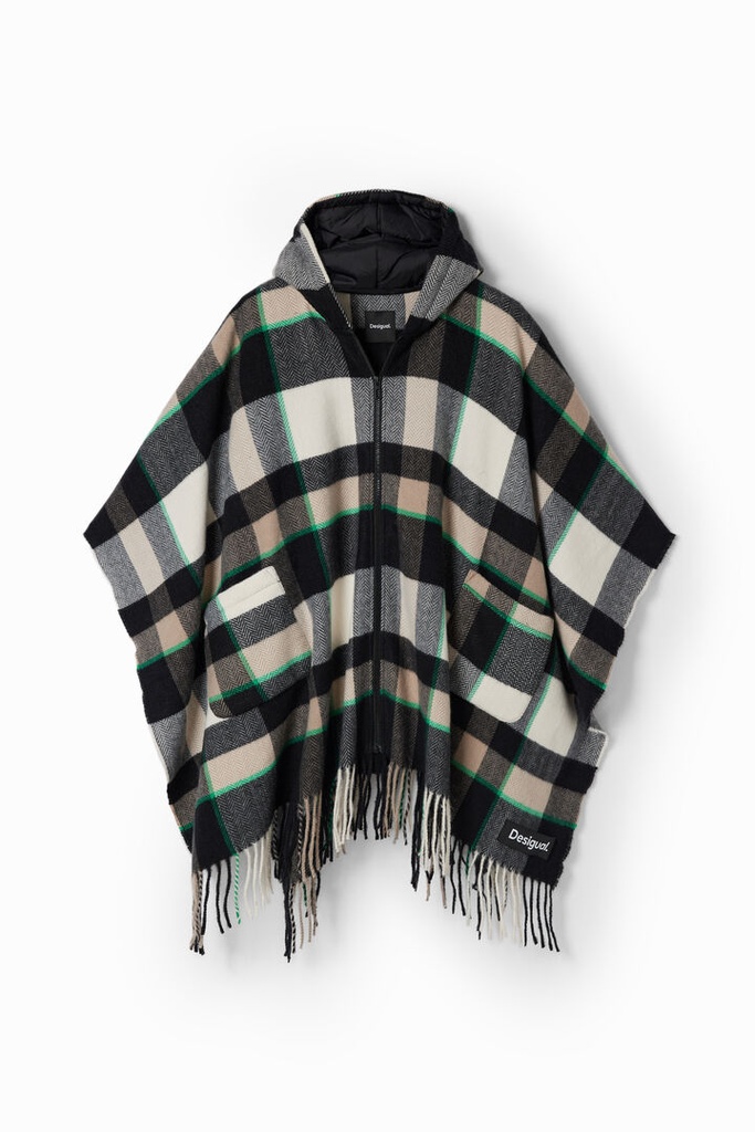 PONCHO_PIKTURA ARE 9024 BLANCO/NEGRO