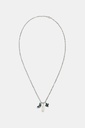 Collar largo plateado charms