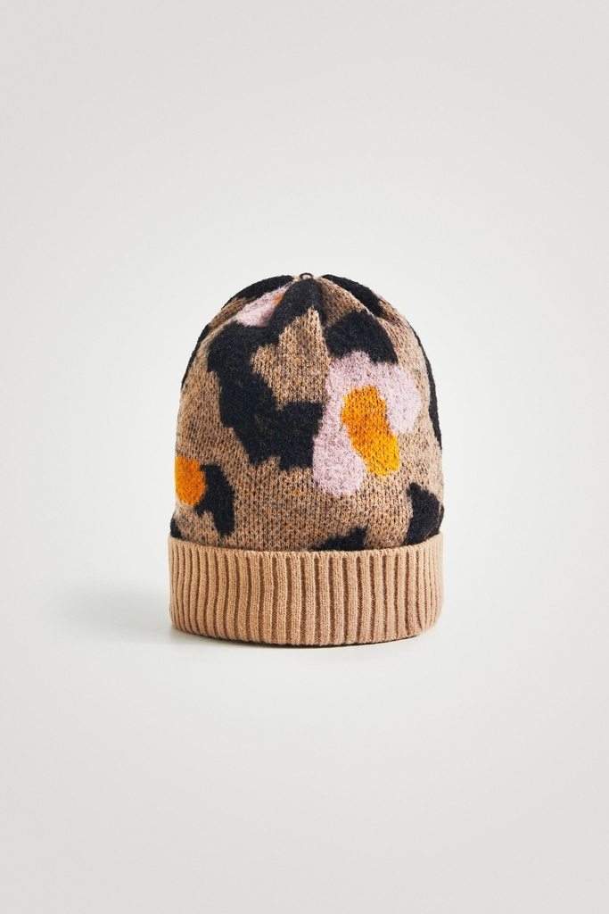 Gorro leopardo dobladillo