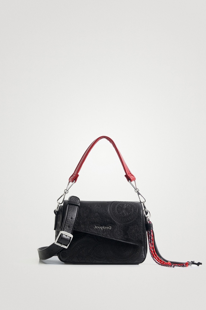 Bolso de mano solapa asimétrica