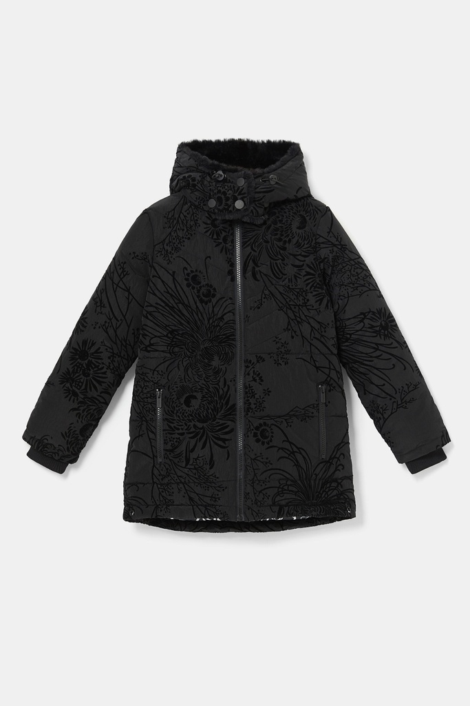 Chaqueta slim acolchada flores