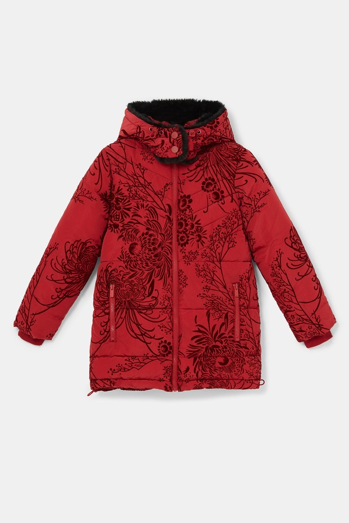 Chaqueta slim acolchada flores