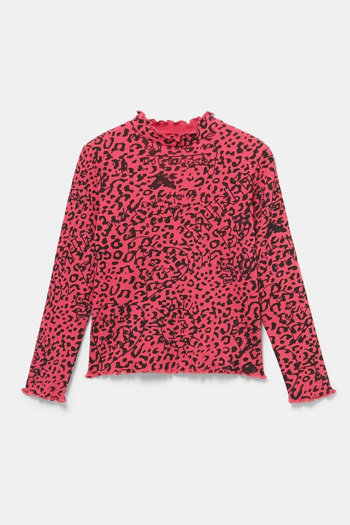 Camiseta canalé animal print