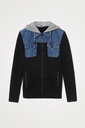 Sudadera capucha bimateria 