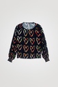 Blusa loose crepe corazones