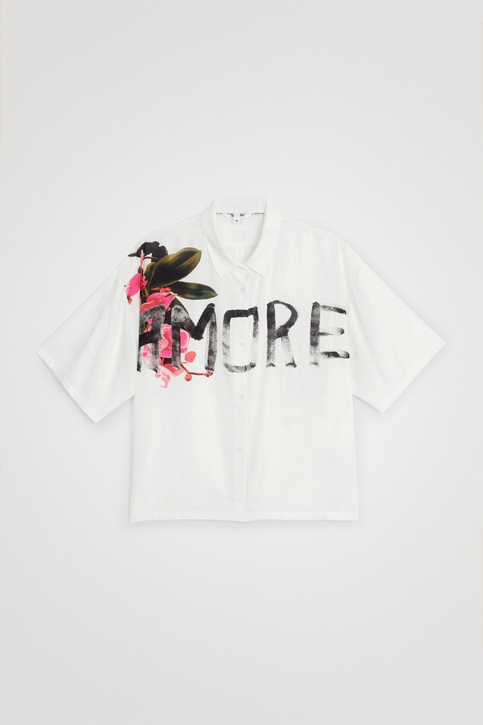 Camisa oversize corta lettering