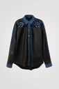 Camisa efecto piel detalles denim