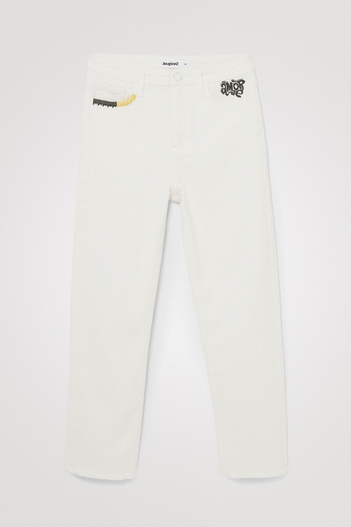 Pantalón recto tobillero