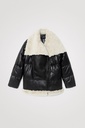 Chaqueta biker oversize acolchada borreguito