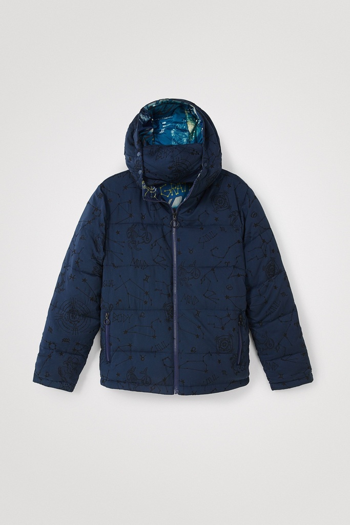 Chaqueta corta acolchada capucha