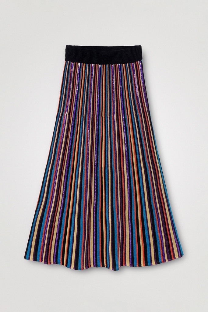 Falda midi rayas