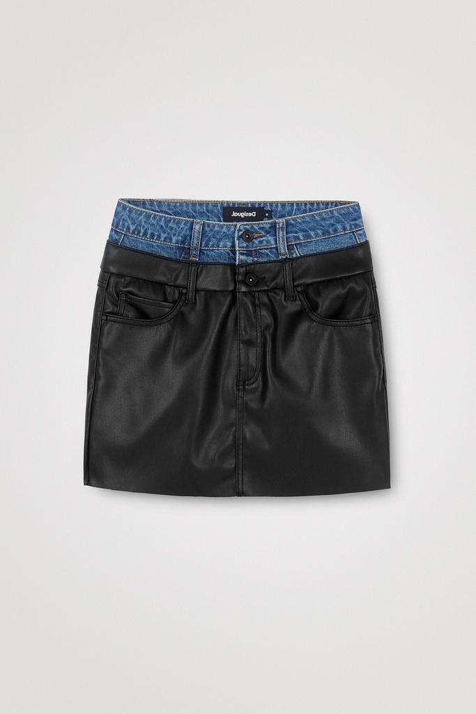 Minifalda slim doble cintura 