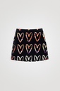 Minifalda algodón estampado corazones